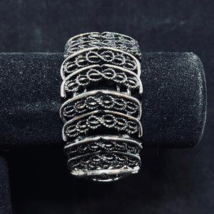 Vintage Chunky Silver Tone Link Bracelet (4946)